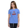 thumbnail image 1 of Cherry Shirt for Girls – Cute, Trendy & Fun Fruit Graphic T-Shirt, Youth Short Sleeve T-Shirt (Heather Columbia Blue, L), 1 of 1