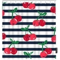 thumbnail image 1 of Cherry Shower Curtains Nature Fruit Red Cherries Green Leaves in Black White Stripes Bathroom Shower Curtain Set Home Decorative Waterproof Polyester Fabric with Hooks 72x72 Inch, 1 of 5