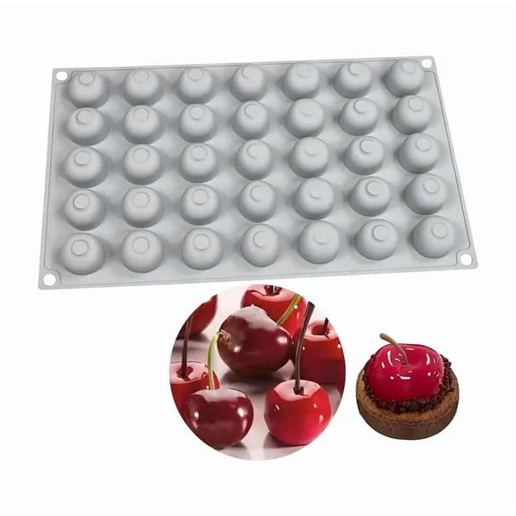 Cherry Silicone Baking Mold 35 Hollow for Chocolate Candy Fondant Dessert