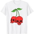 thumbnail image 1 of Cherry Skull Skeleton Head Bones Fruit Lover Halloween T-ShirtMen's and women's pure cotton short-sleeved shirts, 1 of 7