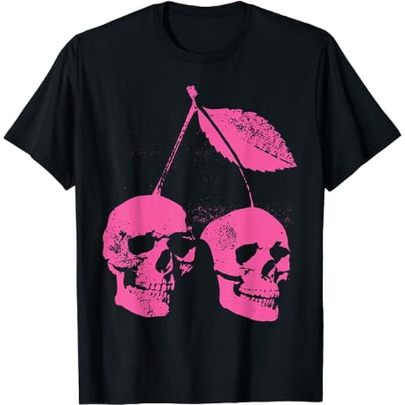 Cherry Skulls Pastel Goth Kawaii Punk Funny Cool T-Shirt for Mens