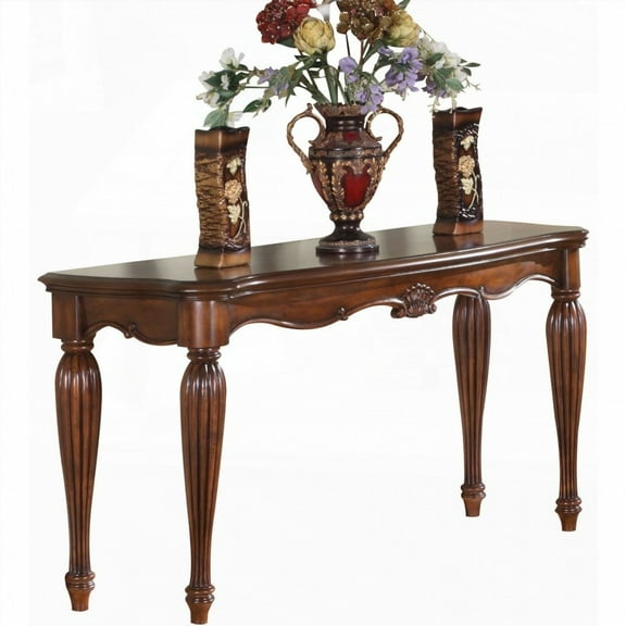 Cherry Sofa Table with Turned Fluted Legs - Classic Elegance for Your Living Space (54.5" x 20.5" x 30.5")
