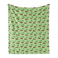 thumbnail image 1 of Cherry Soft Flannel Fleece Blanket, Rhythmic Healthy Looking Cherries Simplistic Pattern on Pastel Background, Cozy Plush for Indoor and Outdoor Use, 60" x 80", Pale Green Burgundy, by Ambesonne, 1 of 5