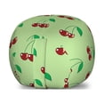 thumbnail image 1 of Cherry Storage Toy Bag Chair, Rhythmic Healthy Looking Cherries Simplistic Pattern on Pastel Background, Stuffed Animal Organizer Washable Bag, Small Size, Pale Green Burgundy, by Ambesonne, 1 of 3