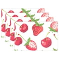 thumbnail image 1 of Cherry and Strawberry 12×18 inch Placemats Heat Resistant Washable Foldable Rectangular Placemats Set Decoration Indoor Outdoor for Kitchen Dining Table 6PCs, 1 of 8