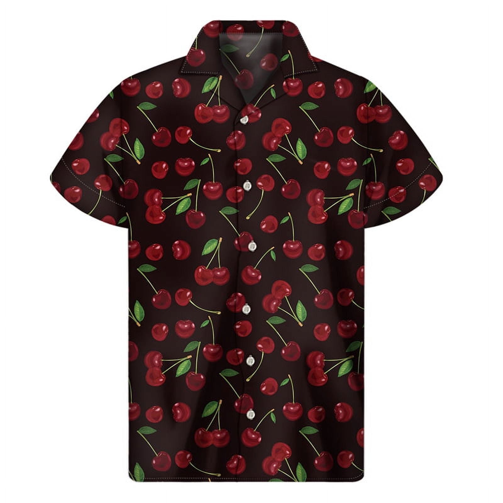 Cherry Strawberry Graphic Shirt Men 3D Print Fruits Hawaiian Shirts ...