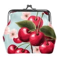 thumbnail image 1 of Cherry Stylish Microfiber Coin Purse with Zinc Alloy Jaws - Durable and Compact Wallet for Small Essentials - 4.3x4.7 in/11x12 cm Size - Ideal for Loose Change and More, 1 of 7