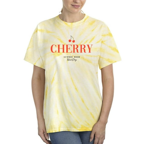 Cherry Summer Love Slogan Tie Dye Cyclone Women -Image by Shutterstock, Female XX-Large