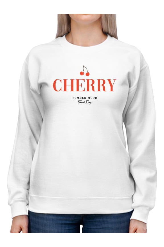 Cherry Summer Mood Sweatshirt Women -Image by Shutterstock, Female Small