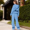 thumbnail image 1 of Cherry Sweatpants Set for Women Cherry Sweat Set for Women Women's 2 Piece Outfits Cherry Trim Print Hoodie Sweatsuit Sets Oversized Sweatshirt Wide Leg Sweatpants With Pockets, Blue-M, 1 of 6