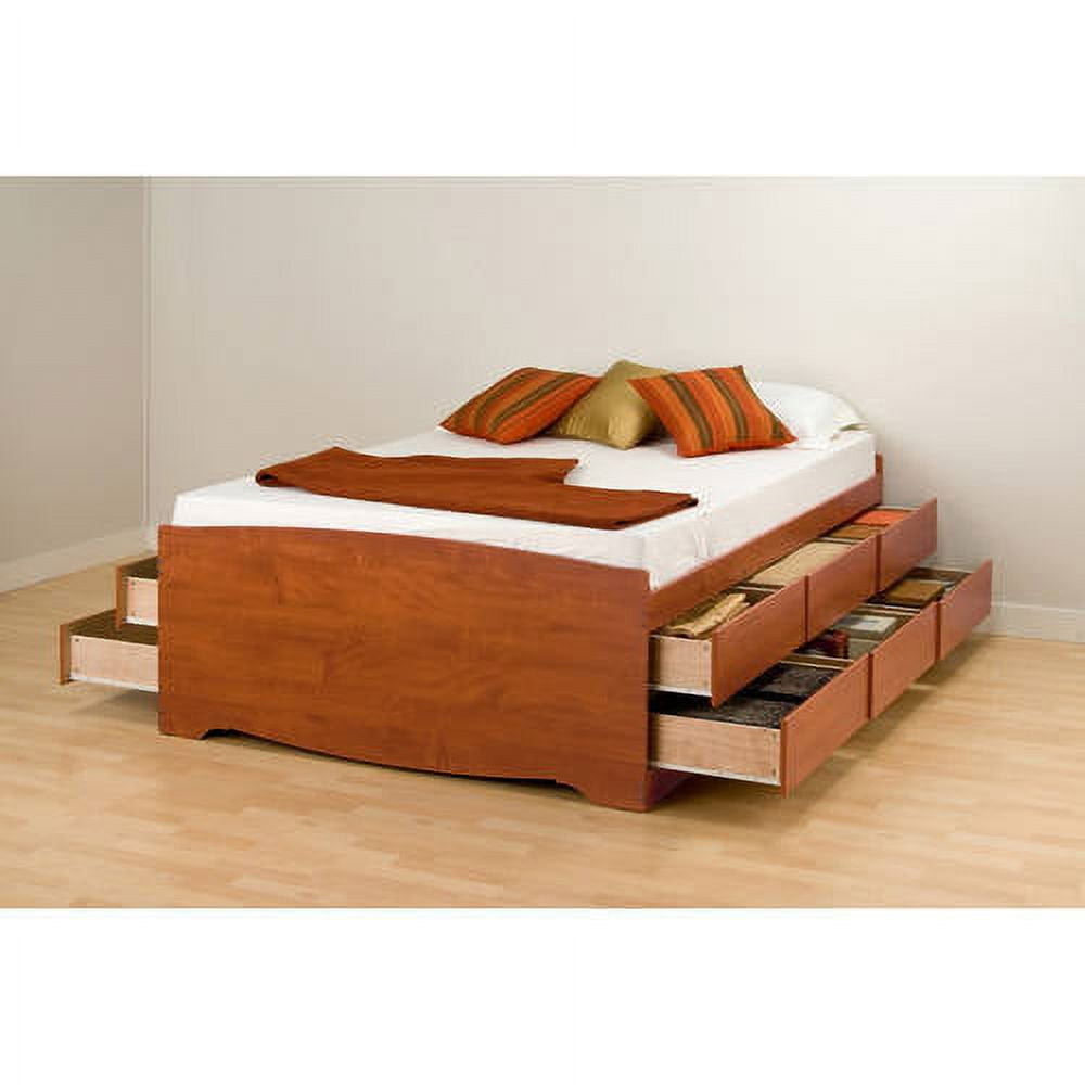 Cherry Tall Full CaptainÃƒÂ¢Ã¢â€šÂ¬Ã¢â€žÂ¢s Platform Storage Bed with 12 Drawers