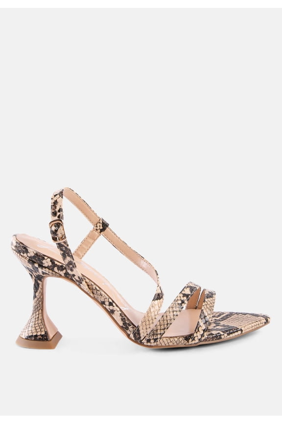 Cherry Tart Snake Print Spool Heel Sandals
