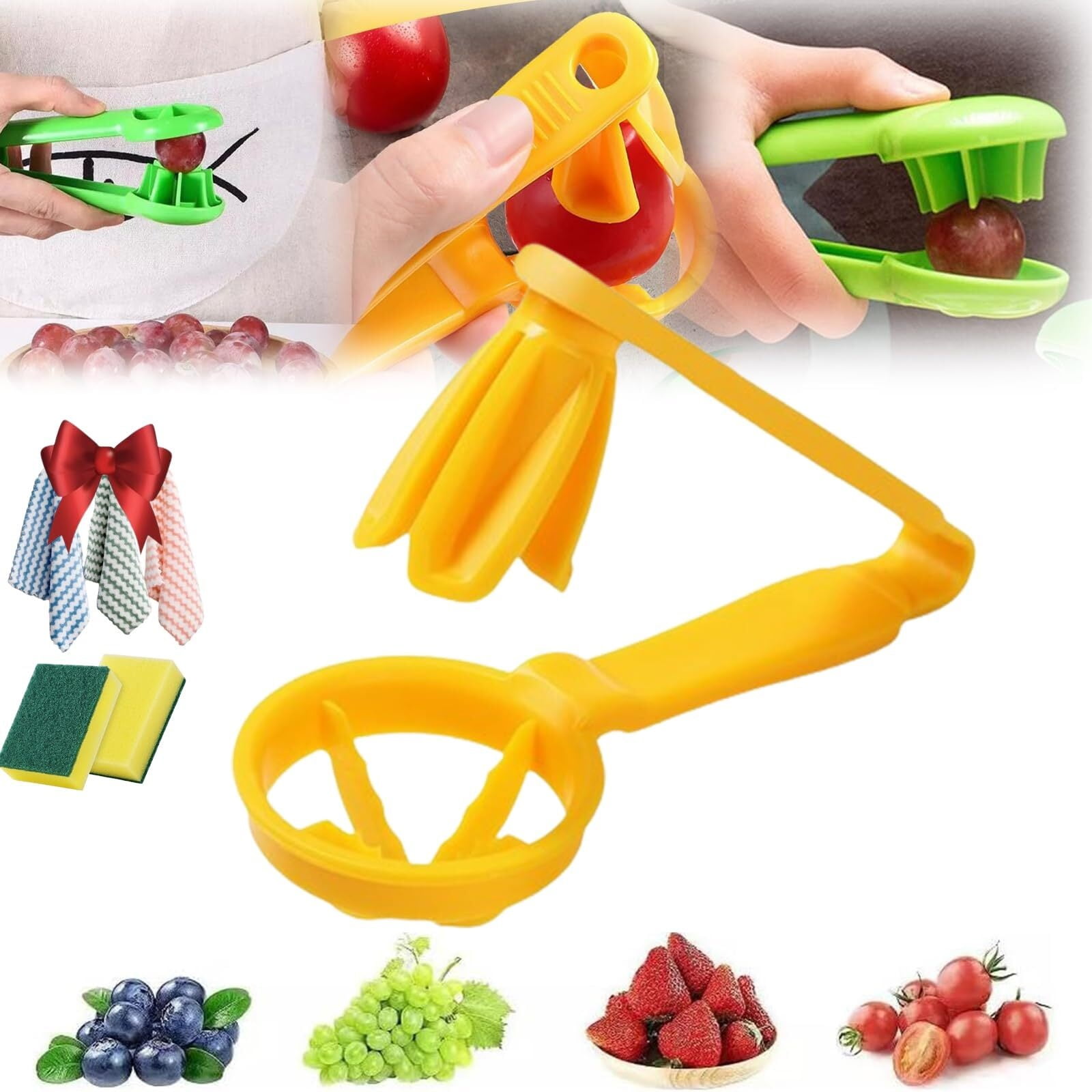 Luvan Grape Cutter For Toddlers - Stainless Steel Tool Slices Grapes, Tomatoes Into 4 Quarters