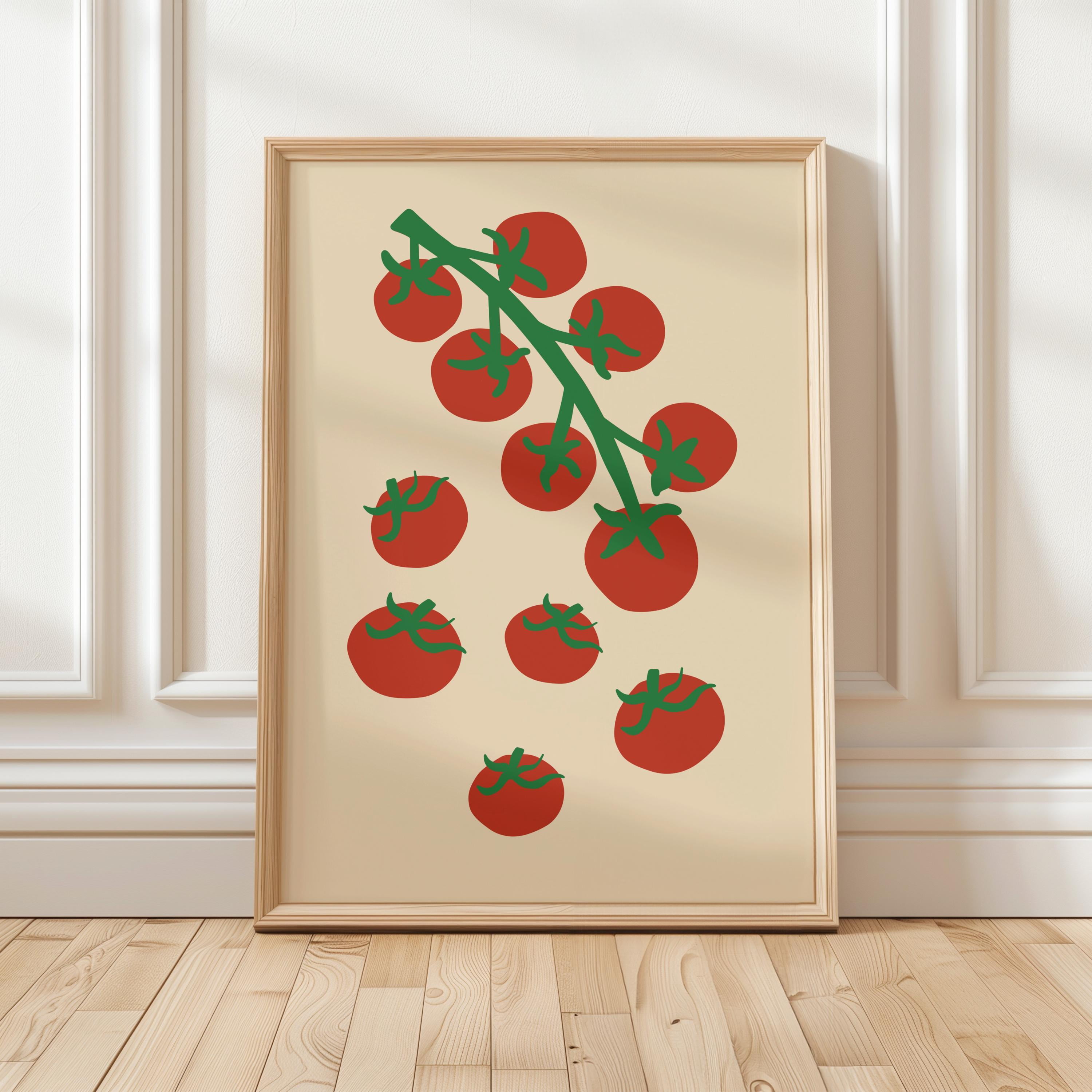 Cherry Tomatoes Food Poster Printable Kitchen Funky Veggie Wall Art ... - Veggie Wall Benefits