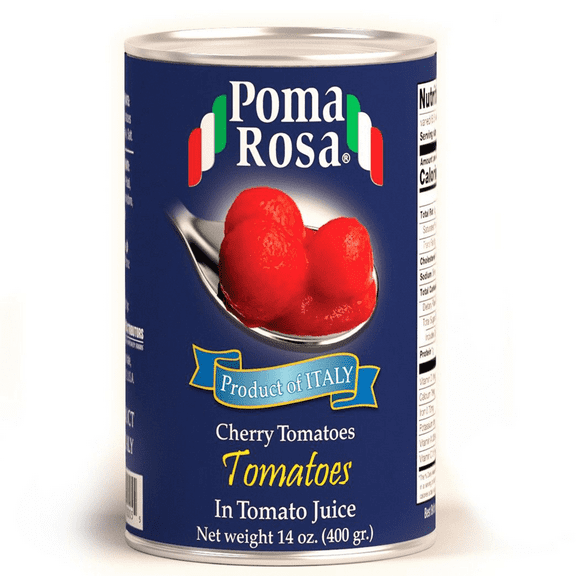 Cherry Tomatoes In Natural Juice, Poma Rosa, Sarno, 14 oz (400 g)