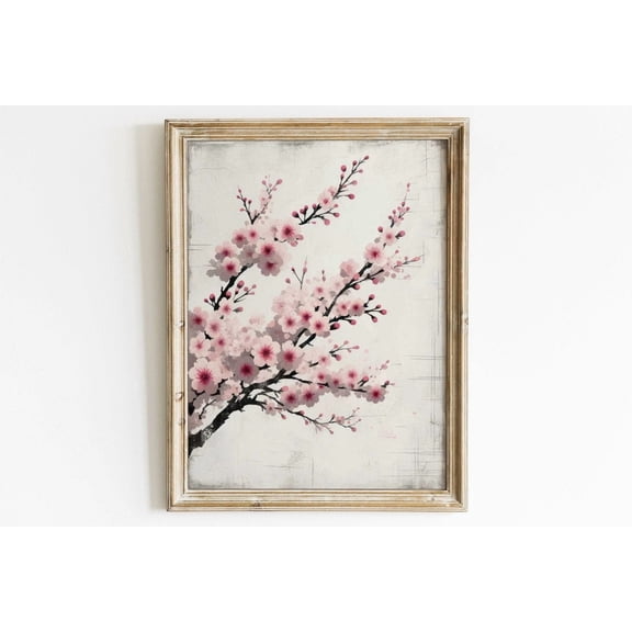 Cherry Tree Art Print, Cherry Blossom Art, Rustic Floral Wall Decor, Wabi Sabi, Japandi Art, Farmhouse Home Decor, Botanical Art Wall Art, Modern Wall Decor, 8x12 UNFRAMED