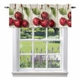 thumbnail image 1 of Cherry Valance Curtain Fruit Watercolor Vintage Wood Texture Window Valances Rod Pocket Short Curtains Window Treatments for Kitchen Bedroom Bathroom Laundry 54" x 18", 1 of 9