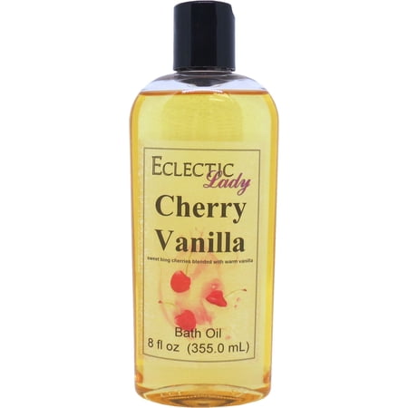 Cherry Vanilla Bath Oil - Scented Body Oil - Relaxing & Moisturizing Bathing Oil - Fragrance Body Oil For Dry & Rough Sensitive Skin - 8 oz