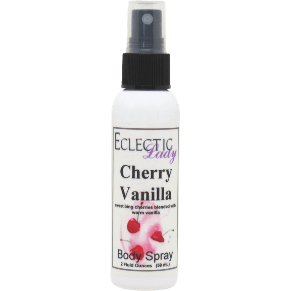 Cherry Vanilla Body Spray, Eclectic Lady, Hydrating Mist, Unisex (Double Strength), 8 oz