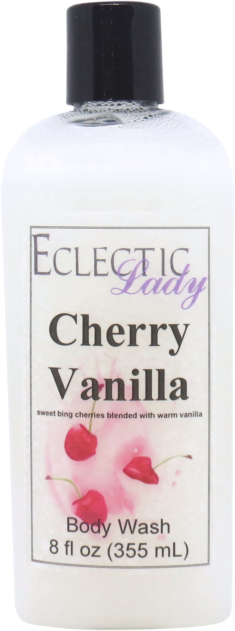 Cherry Vanilla Body Wash by Eclectic Lady, Liquid Shower Gel for Women and Men, 8 Ounces