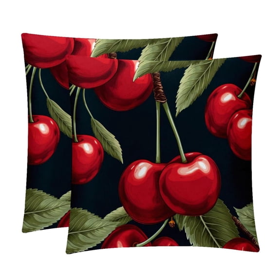 Cherry Velvet Bed Pillow Set with Unique Patterns in Sizes 16x16, 18x18, and 20x20 Inches - Includes 2 Chair Pillow Covers,Bed Pillow for Any Occasion