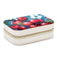 thumbnail image 1 of Cherry Velvet Portable Decorative Box with Removable Compartment - Jewelry Stand, Necklace Organizer, and Gift, 1 of 7