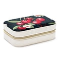 thumbnail image 1 of Cherry Velvet Portable Jewelry Organizer Box with Removable Compartment - Earring Holder and Gift Jewelry Box, 1 of 7