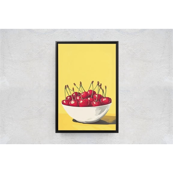 Cherry Vintage Cherries Pop Bright Wall Art Unframed Paper Print