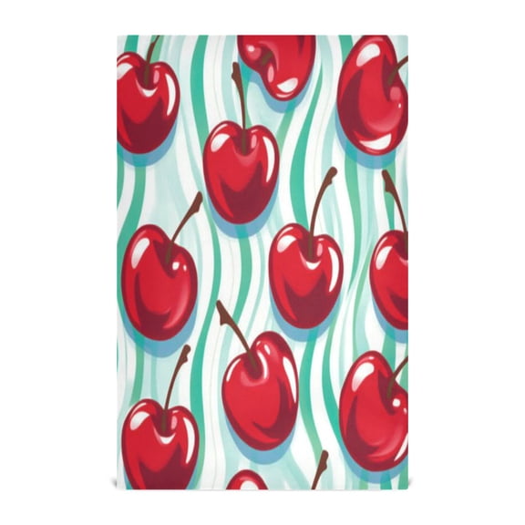 Cherry Waves Kitchen Towels Dishcloth Decorative Waffle Towels Multi Use Tea Towel Dish Cloths 28x18in