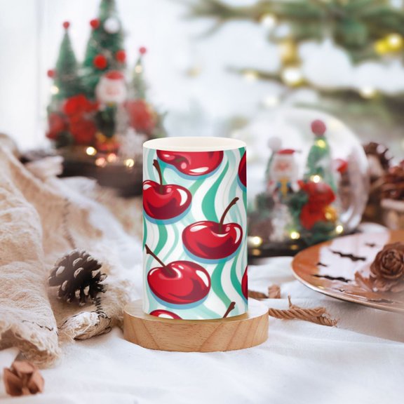Cherry Waves Set of 2 Flameless LED Candles Remote and Timer Indoor Outdoor
