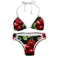 thumbnail image 1 of Cherry Women's One-Piece Swimsuit Bikini Set with Detachable Sponge and Adjustable Strap, Two-Pack, for Swimming Scenes, 1 of 6