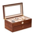 thumbnail image 1 of Cherry Wood Twenty Watch Box w/ Quartz Movement Clock, 1 of 3