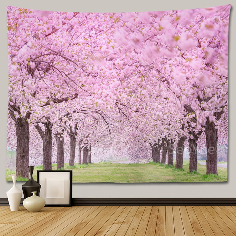 Cherry blossom decorative tapestry Home decoration Bedroom landscape