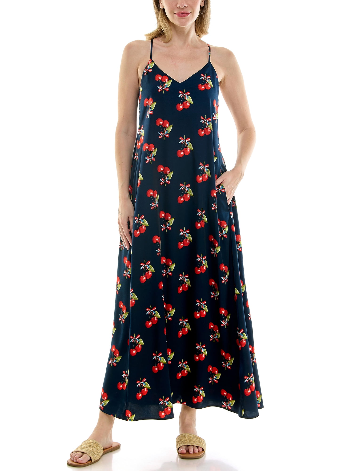 Nicole Miller Women's Maxi Slip Dress With Built In Bra, Sizes S-XL
