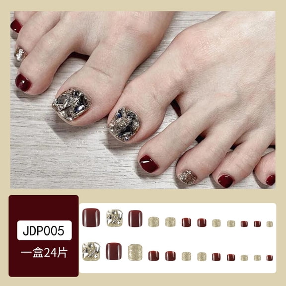 Cherry rhinestone glitter, toenail nail patch, toenail patch, wearable nail patch, finished 24-piece box