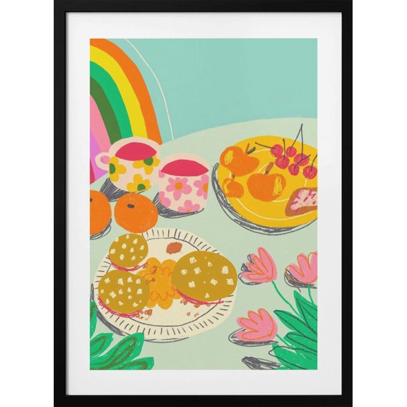 Cherry tea Framed Art Modern Wall Decor