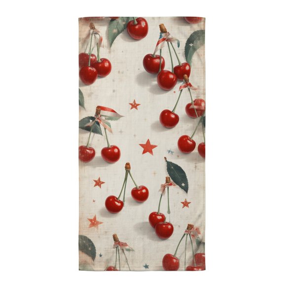 Cherry towels A bunch of cherries on a white background light pink beach towel huge beach towel beach towel microfiber