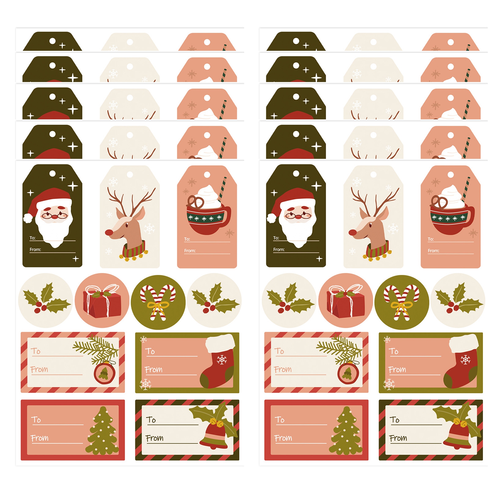 CherryHome Christmas Gift Labels 10 Sheets Christmas Gift Tag Stickers