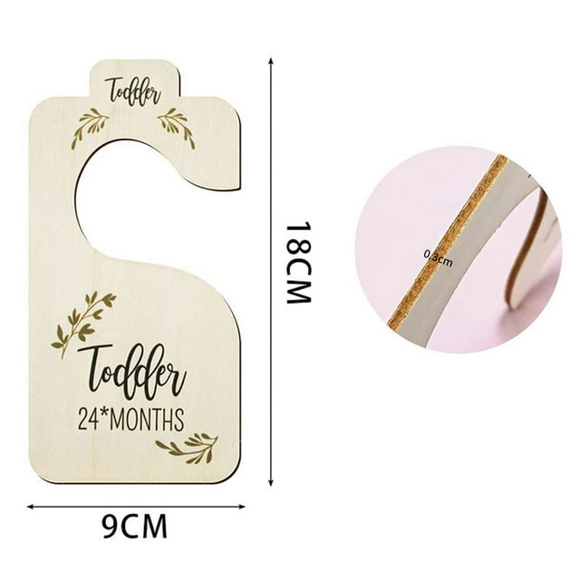 CherryHome Doublesided Baby Clothes Dividers Wooden Baby Closet