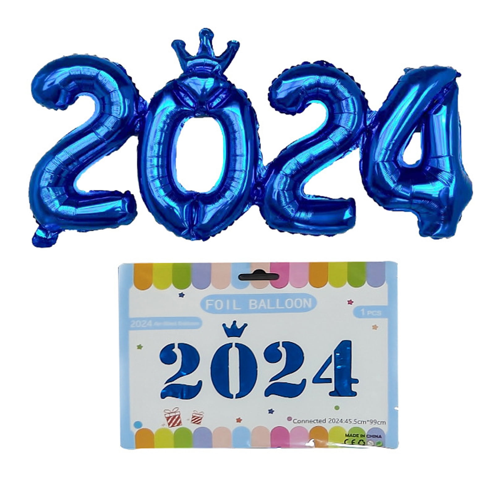 CherryHome New Year Decoration 2024 Number Balloon Decoration Bright