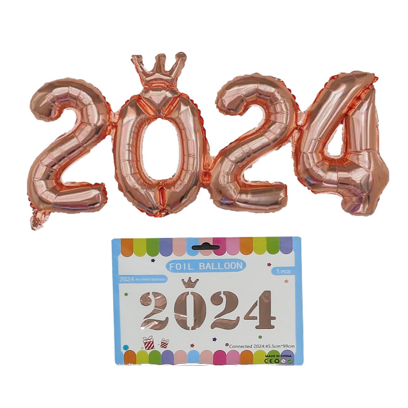 CherryHome New Year Decoration 2024 Number Balloon Decoration Bright