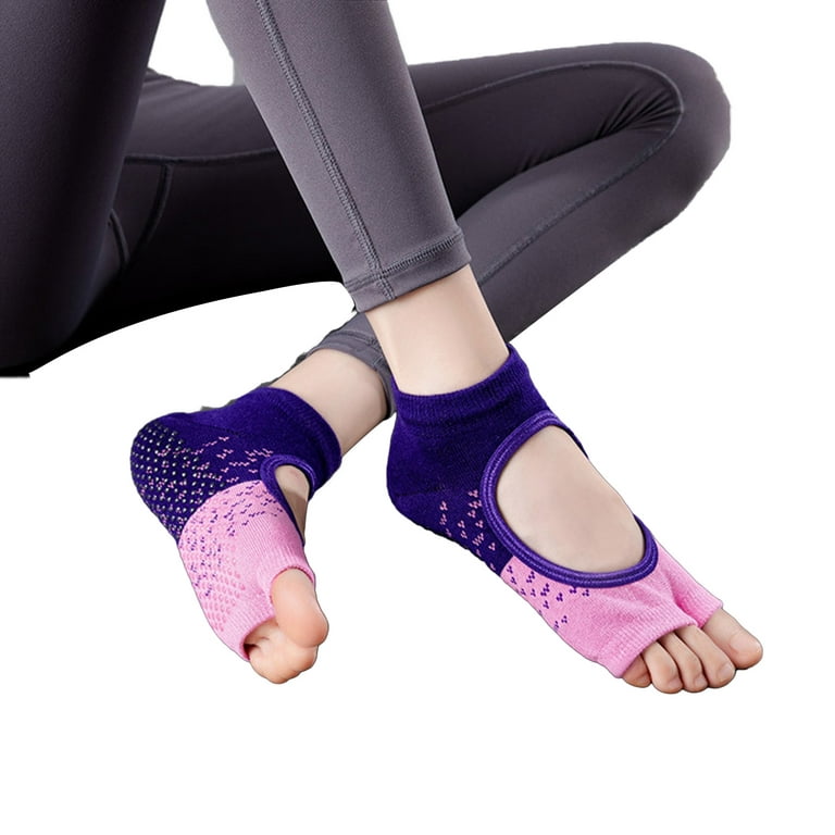 CherryHome Women Socks Women's Toeless Yoga Socks Soft Breathable Non-slip  Perfect for Barre Pilates Fitness 1 Pair Toeless Socks 