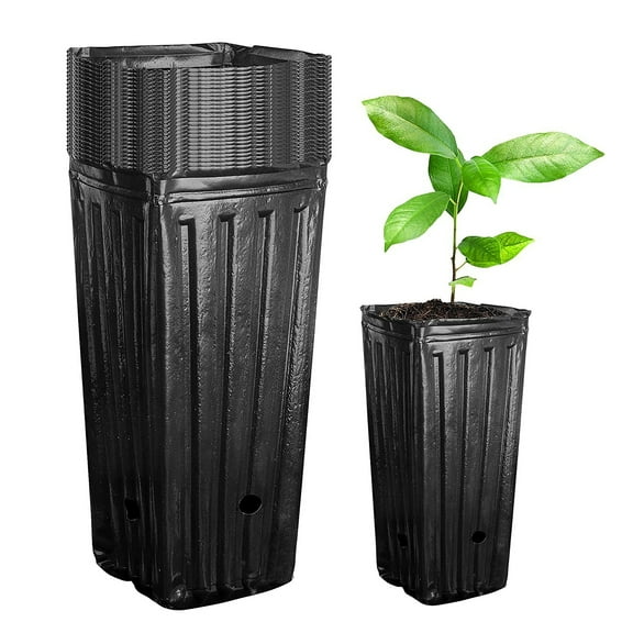 Cherryhome 10 PCS Tall Tree Pots,Plastic Deep Nursery Treepots,7.8" Tall Seedling Flower Plant Container Pots for Indoor Outdoor Garden Plants