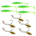 thumbnail image 1 of Cherryhome 5 Pcs Soft Plastic Swimbait with Hooks Paddle Tail Shad Lure Soft Bass Shad Bait Shad Minnow Paddle Tail Swim Bait for Bass Trout Walleye Crappie 3.5 inches, 1 of 4