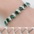 thumbnail image 1 of Cherryhome Women Bracelet Leaf Charm Elegant Classic Adjustable Blue Rhinestone Embedded Ladies Bracelet Fashion Jewelry, 1 of 8