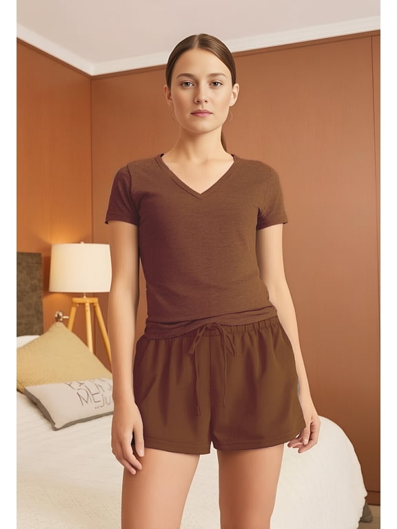 2-Piece PJ Set in Cinnamon Cotton/Modal Blend