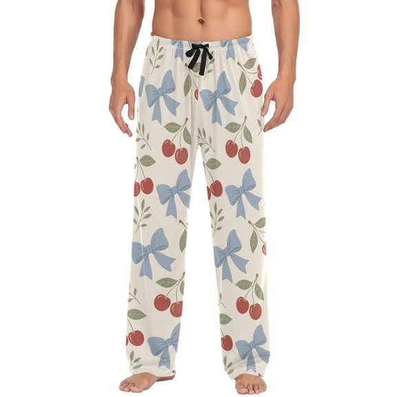 Chers Leaves Men's Pajama Pants Lightweight Pjs Bottoms Sleepwear Bottom Pants with Pocket Drawstring