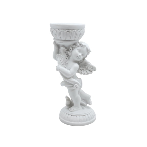 Cherub Angel Statue, Right Facing Resin Sculpture with Wings, 1 Piece Tabletop Decorative Figurine, Home Decor for Living Room Bedroom Indoor Coffee Table Mantel Shelf
