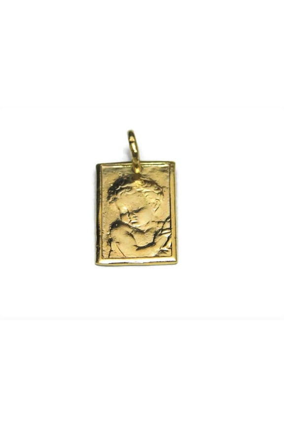 Cherub Plaque 14k Yellow Gold Charm pendant