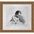 thumbnail image 1 of Cherub, half-length 30x28 Large Gold Ornate Wood Framed Canvas Art by Giovanni Battista Piranesi, 1 of 2